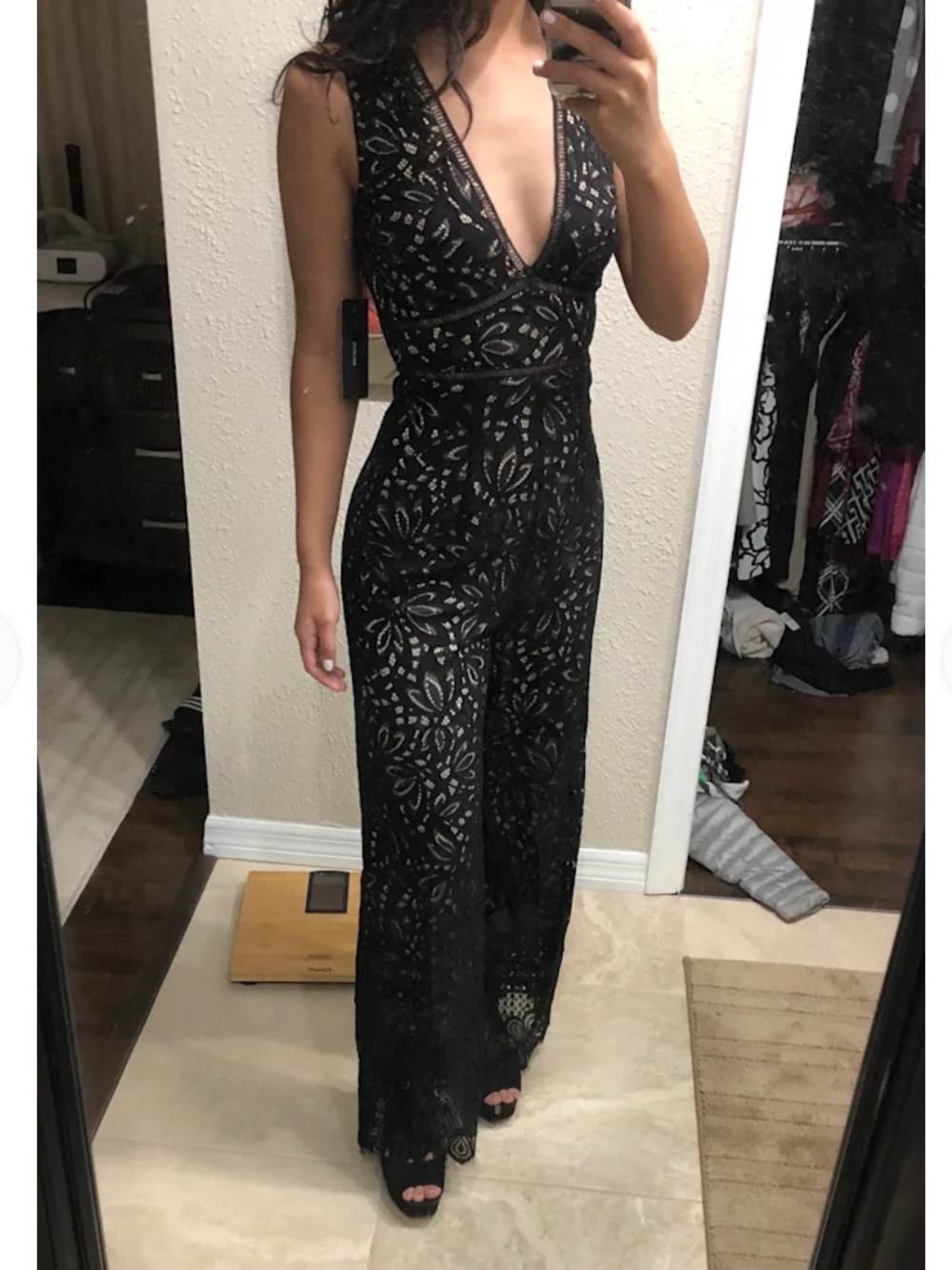 Lulus Amora Black Lace Jumpsuit